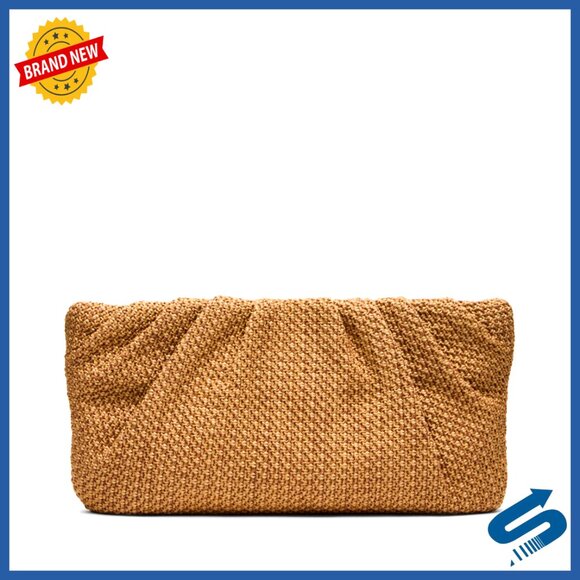 Straw Clutch with Removable Crossbody Chain, 11x6 Inches, Lightweight